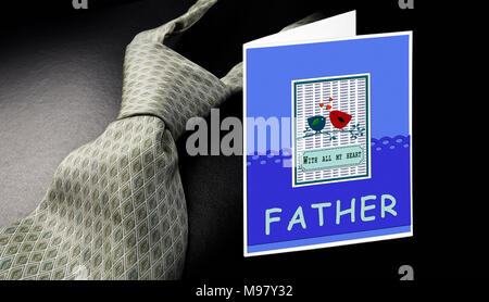 Grüße Karte für den Vatertag oder andere mit Seide Krawatte Stockfoto