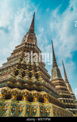 Thailand, Bangkok, Pagoden des Wat Pho Tempel Stockfoto