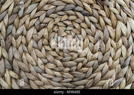 Hand-woven Traditionelle rattan Teppich. Textur von dekorativen Bambus. Stockfoto