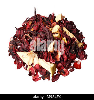 Mischung pflanzliche Blumen Früchte Tee mit Blütenblättern, trockene Beeren und fru Stockfoto