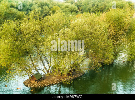 Landschaft mit der duckhouse Stockfoto