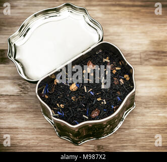 Alte können aromatisierter Kaffee Stockfoto