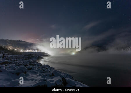 Russland, Amur Oblast, Bureya Fluss im Winter Stockfoto