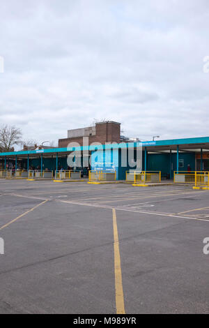 Verlassene Busstation in Crewe Cheshire UK Stockfoto