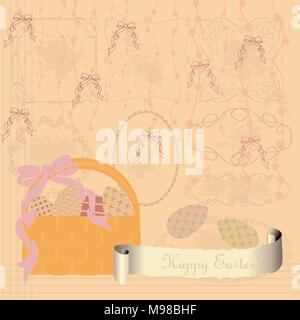 Vintage Grußkarte Frohe Ostern Stock Vektor