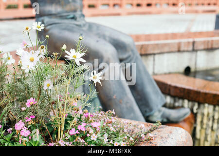 Kobe, Japan - Dezember 22, 2015: Statue in Kitano Bezirk Stockfoto