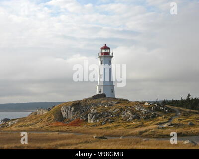 Louisbourg Leuchtturm, Nova Scotia Stockfoto