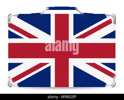 England Flagge auf Koffer Reisetasche Vektor Stock Vektor