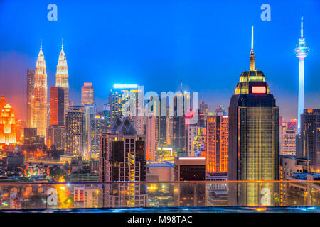Kuala Lumpur, Malaysia. Night Skyline Stockfoto