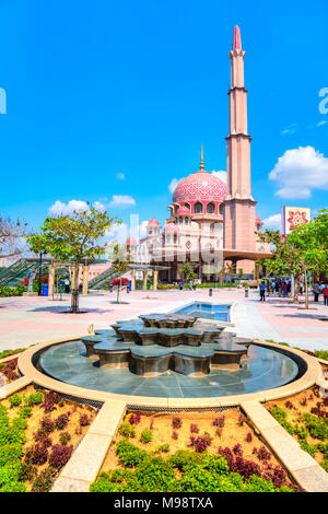 Putra Moschee in Putrajaya Bundesgebiet, Kuala Lumpur, Malaysia. Stockfoto