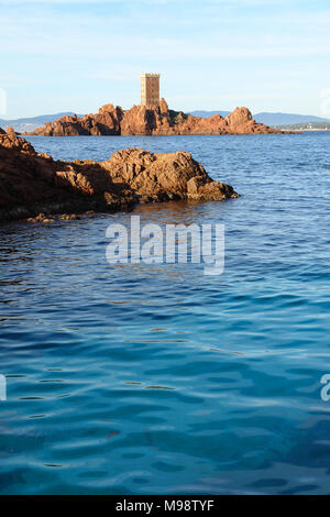 Die goldene Insel L'Ile d'Or in der Nähe von St Raphaël Stockfoto