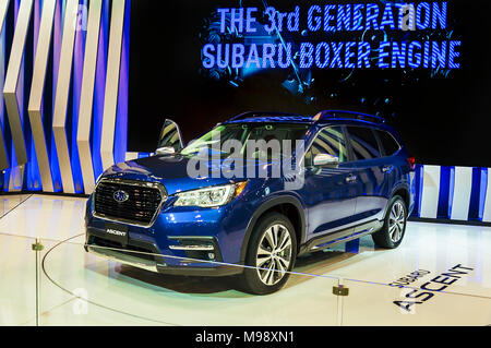 Toronto, Kanada - 2018-02-19: 2019 Subaru Aufstieg Konzept auf der Subaru Corporation Ausstellung auf 2018 Canadian International AutoShow Stockfoto