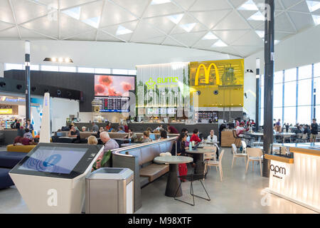 Abflug-Lounge am Flughafen Sydney Kingsford Smith, Maskottchen, Sydney, New South Wales, Australien Stockfoto