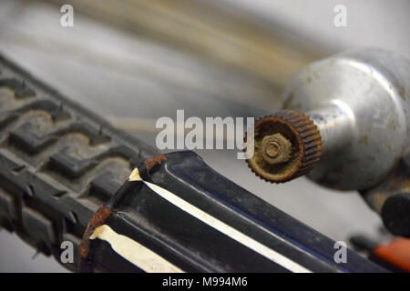 Altes Fahrrad Dynamo Stockfoto