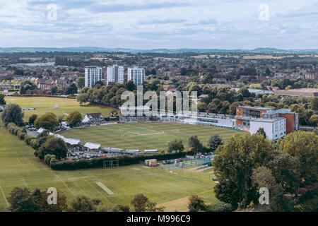 Worcester, Großbritannien. Über neue Straße Cricket Ground in St Johns. Stockfoto