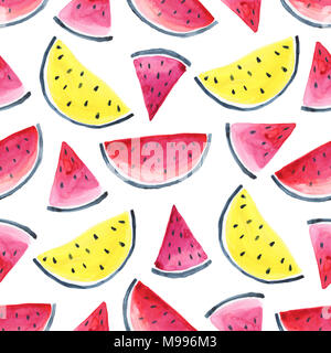 Nahtlose Muster mit Wassermelone Stockfoto