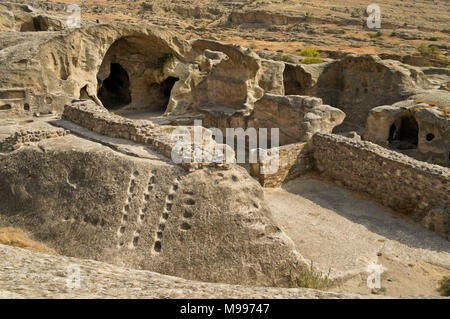 Ruinen der alten monastischen Höhle Stadt Uplistsikhe, in der Nähe von Gori, Georgien Stockfoto