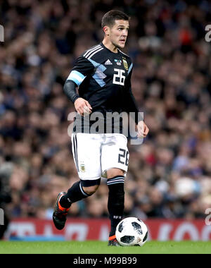 Argentiniens Fabricio Bustos während der internationalen Freundschaftsspiel am Etihad Stadium, Manchester. Stockfoto