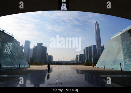 Die Shenzhen Civic Center in zentralem Geschäftsviertel Futian. Stockfoto