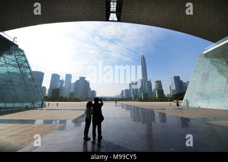 Die Shenzhen Civic Center in zentralem Geschäftsviertel Futian. Stockfoto