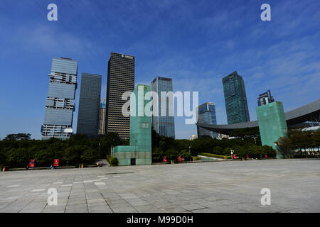 Die Shenzhen Civic Center in zentralem Geschäftsviertel Futian. Stockfoto