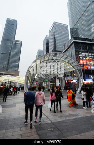 Die haide Fußgängerzone in Nanshan District in Shenzhen. Stockfoto