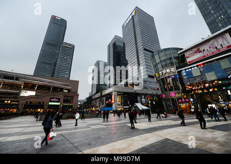 Die haide Fußgängerzone in Nanshan District in Shenzhen. Stockfoto