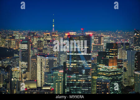 Foto der Blick von Roppongi Hills auf die Lichter der Stadt Stockfoto