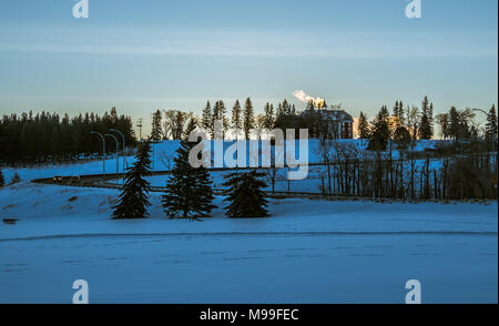 Schöne Michener Hügel in Red Deer, Alberta bei Sonnenaufgang Stockfoto