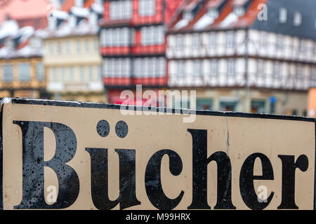 Welterbestadt Quedlinburg im Winter mit Schnee Winterimpressionen Stockfoto