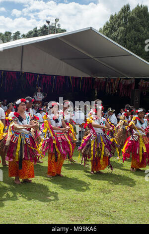 Tongan Tänzer Pasifica Festival Auckland Stockfoto