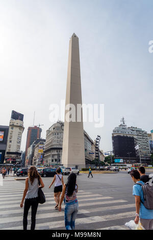 Der Obelisk an der Plaza de La Republica, Buenos Aires, Argentinien Stockfoto