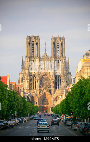 Die Kathedrale von Reims Marne Grand Est Frankreich Stockfoto