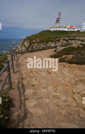 Sintra. Portugal - 26. Juni 2016: Cabo da Roca Leuchtturm Stockfoto