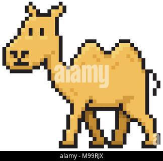 Vector Illustration von Cartoon Camel-Pixel-Design Stock Vektor