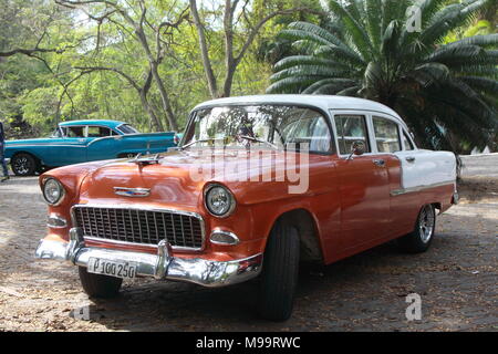 Bonze und weiß Classic Chevrolet, Havanna, Kuba Stockfoto