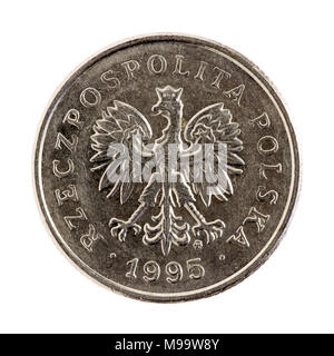 Polen 1 Zloty Münze Stockfoto