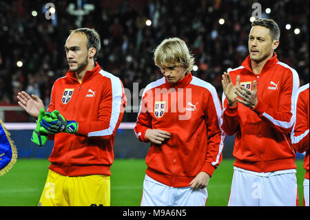 Turin, Italien. 23. März 2018. Während des Fußballspiels amichevole zwischen Marokko und Serbien im Stadion Olimpico Grande Torino am 23. Mars, in Turin, Italien 2018. Quelle: FABIO UDINE/Alamy leben Nachrichten Stockfoto