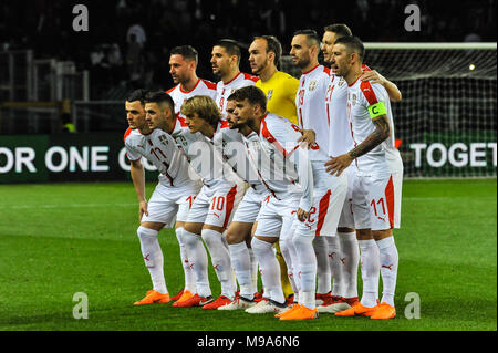 Turin, Italien. 23. März 2018. Serbien während des Fußballspiels amichevole zwischen Marokko und Serbien im Stadion Olimpico Grande Torino am 23. Mars, in Turin, Italien 2018. Quelle: FABIO UDINE/Alamy leben Nachrichten Stockfoto