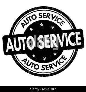 Auto Service grunge Stempelabdruck auf weißem Hintergrund, Vector Illustration Stock Vektor