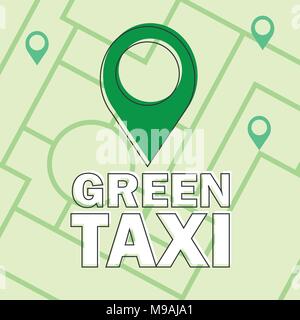 Vektor moderne Wohnung kreative Infografiken Design - grün Taxi-Eco consept Stock Vektor