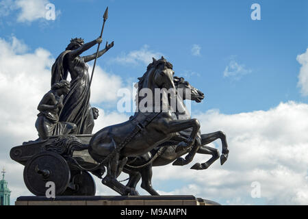 LONDON/GROSSBRITANNIEN - 21. März: Denkmal für Boudicca in London am 21. März 2018 Stockfoto