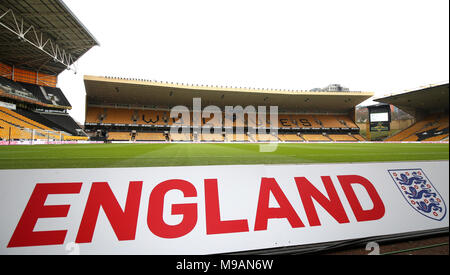 Eine allgemeine Ansicht innen Molineux vor der U21-internationalen Freundschaftsspiel an Molineux, Wolverhampton. Stockfoto