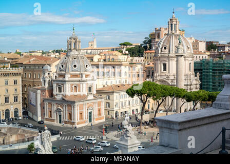 S. Maria di Loreto und SS Nome di Maria in der Trajan Forum, Rom, Italien Stockfoto