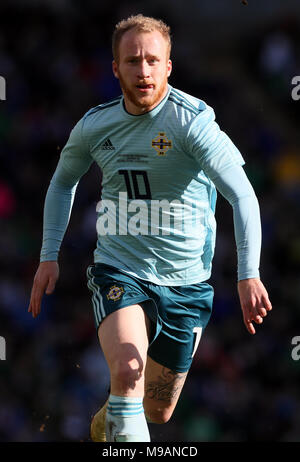 Der nordirische Liam Boyce beim internationalen Freundschaftsspiel im Windsor Park, Belfast. DRÜCKEN SIE VERBANDSFOTO. Bilddatum: Samstag, 24. März 2018. Siehe PA Story SOCCER N Ireland. Das Foto sollte lauten: Brian Lawless/PA Wire. . Stockfoto