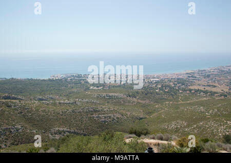 Blick von der Einsiedelei von Santa Lucia in Alcocebre Stockfoto