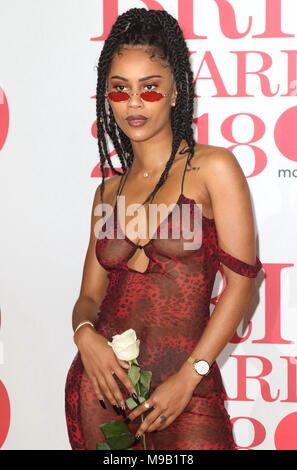 Die BRIT Awards 2018 - Roter Teppich Anreise mit: IAMDDB Wo: London, Vereinigtes Königreich, wenn: 21 Feb 2018 Credit: WENN.com Stockfoto