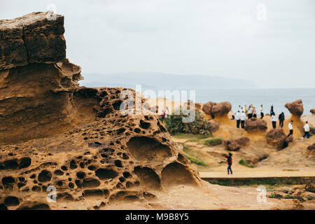 Yehilu Geopark Felsformation in Taiwan Stockfoto