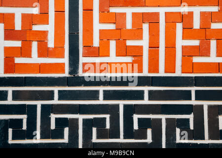Traditionelle koreanische Muster brick wall Stockfoto