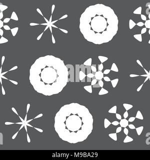 Weiß auf Grau nahtlose Xmas Muster Stock Vektor